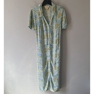 April Cornell For Orvis Women's Size Large Vintag Floral Button Down Midi Dress